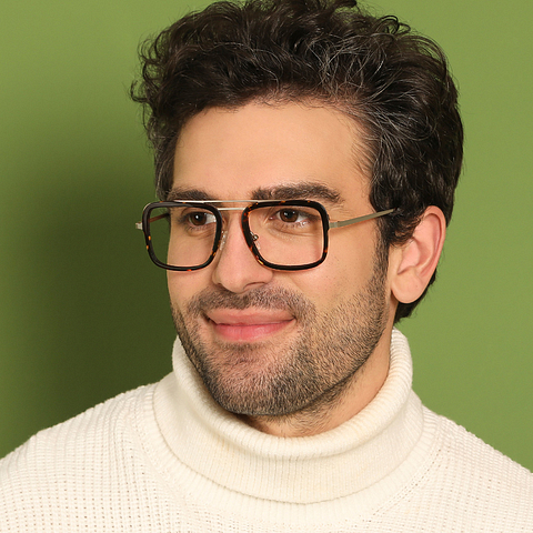 John Jacobs Light Brown Full Rim Square left side