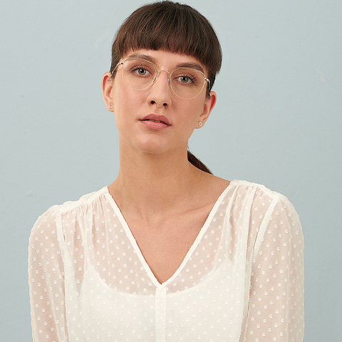 John Jacobs Online Gold Half Rim Round right side