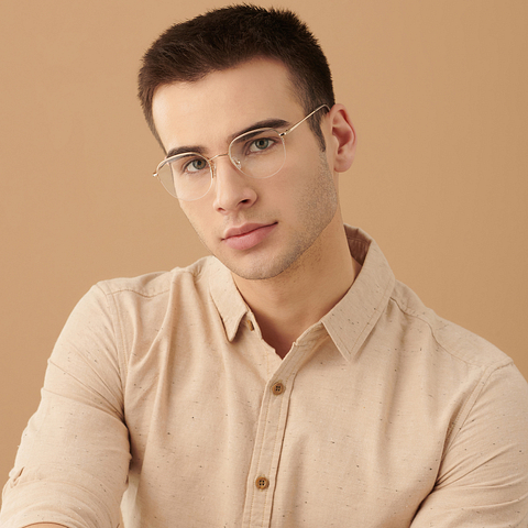 John Jacobs Online Gold Half Rim Round right side