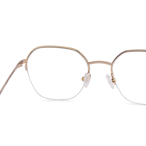 John Jacobs Online Gold Half Rim Geometric right side