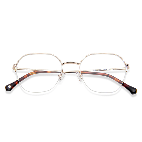 John Jacobs Online Gold Half Rim Geometric left side