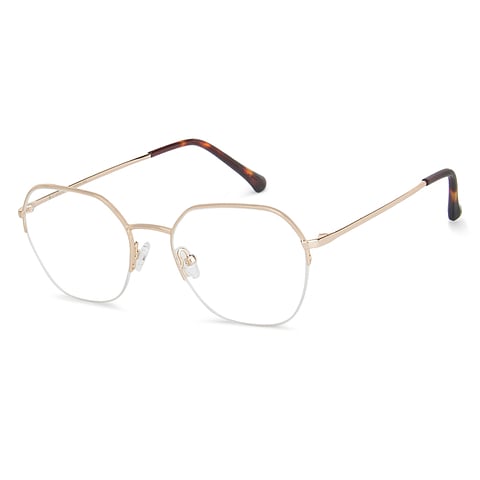 John Jacobs Online Gold Half Rim Geometric right side