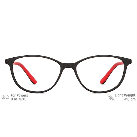 John Jacobs Black Full Rim Cat Eye left side