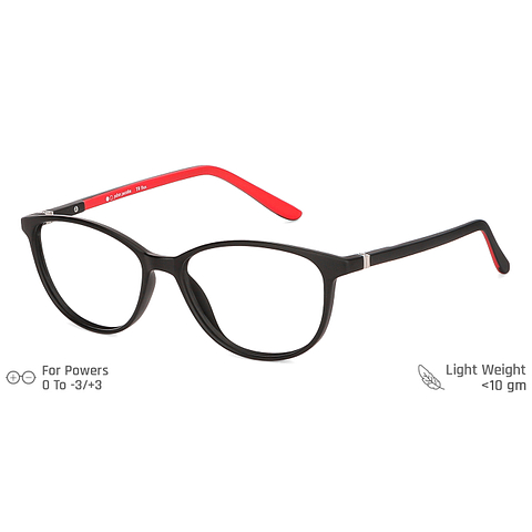 John Jacobs Black Full Rim Cat Eye right side