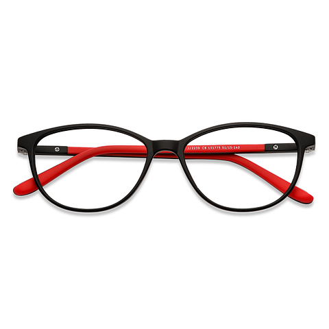 John Jacobs Black Full Rim Cat Eye left side