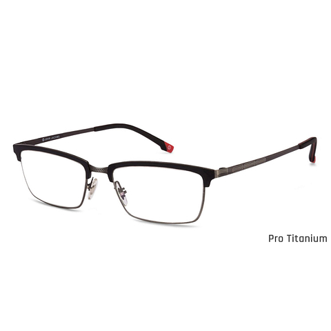 John Jacobs Online Pro Titanium Black Half Rim Rectangle right side