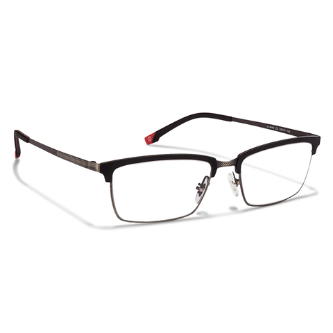 John Jacobs Online Pro Titanium Black Half Rim Rectangle left side