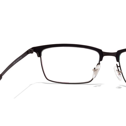 John Jacobs Online Pro Titanium Black Half Rim Rectangle left side