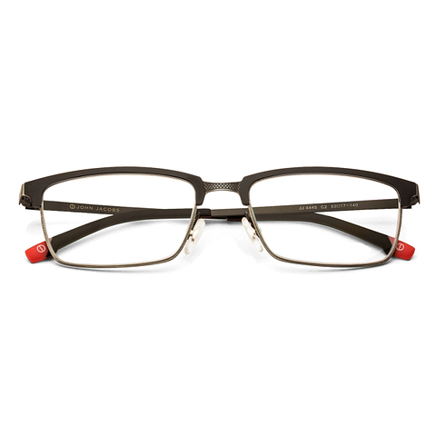 John Jacobs Online Pro Titanium Black Half Rim Rectangle right side