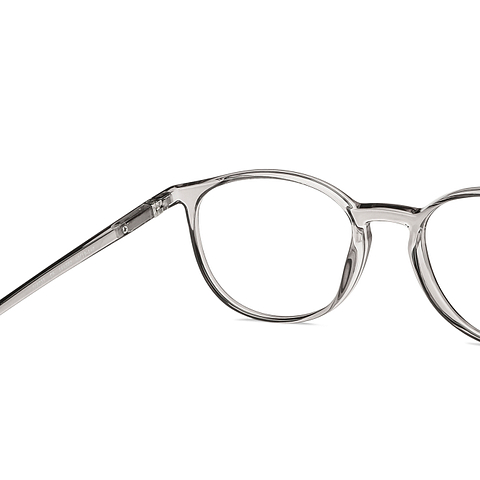 John Jacobs Gray Transparent Full Rim Round right side