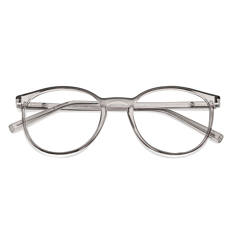John Jacobs Gray Transparent Full Rim Round left side