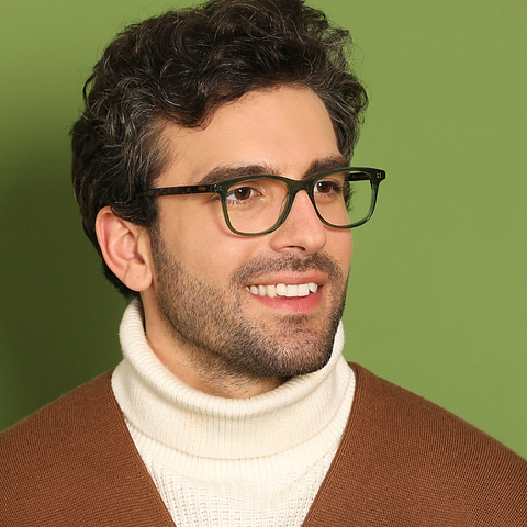 John Jacobs Green Transparent Full Rim Square left side