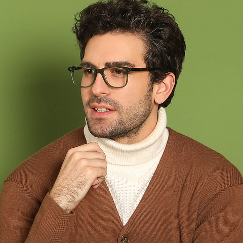 John Jacobs Green Transparent Full Rim Square right side