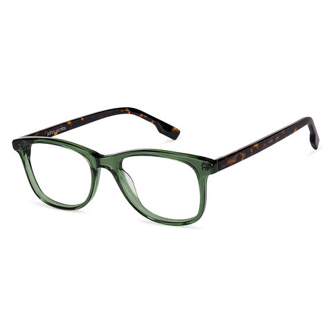 John Jacobs Online Green Transparent Full Rim Wayfarer right side