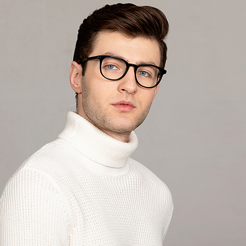 John Jacobs Black Full Rim Round right side