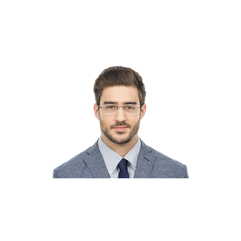 John Jacobs Dark Brown Rimless Rectangle left side