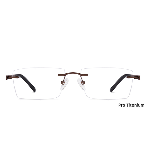 John Jacobs Dark Brown Rimless Rectangle left side John Jacobs Dark Brown Rimless Rectangle left side
