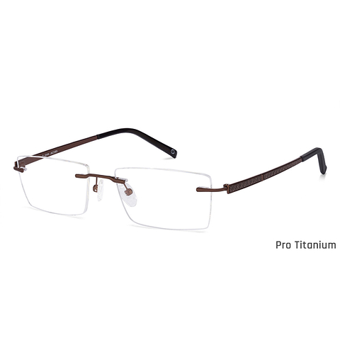 John Jacobs Dark Brown Rimless Rectangle right side John Jacobs Dark Brown Rimless Rectangle right side