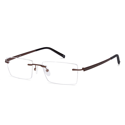 John Jacobs Dark Brown Rimless Rectangle right side John Jacobs Dark Brown Rimless Rectangle right side