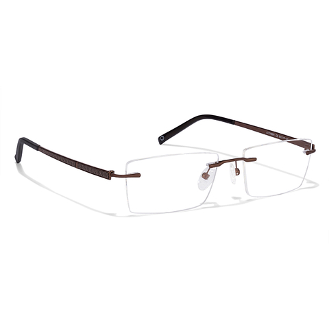 John Jacobs Dark Brown Rimless Rectangle left side John Jacobs Dark Brown Rimless Rectangle left side