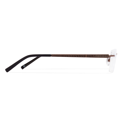John Jacobs Dark Brown Rimless Rectangle right side John Jacobs Dark Brown Rimless Rectangle right side