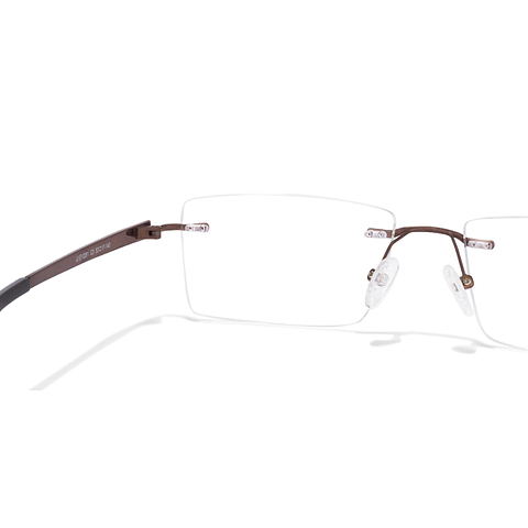 John Jacobs Dark Brown Rimless Rectangle left side John Jacobs Dark Brown Rimless Rectangle left side