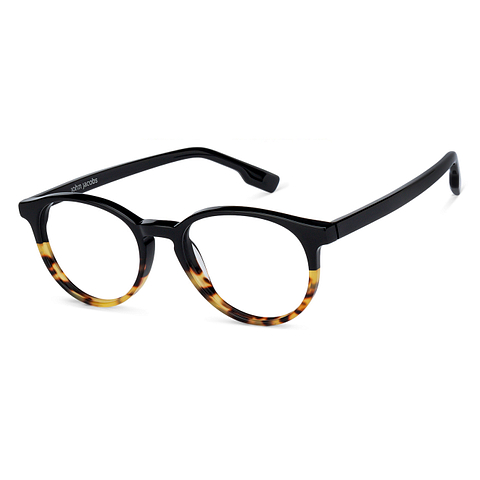 John Jacobs Screen Glasses Black Full Rim Round left side
