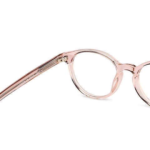 John Jacobs Screen Glasses Pink Transparent Full Rim Round right side