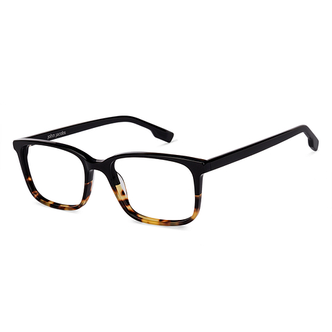 John Jacobs Black Full Rim Rectangle right side