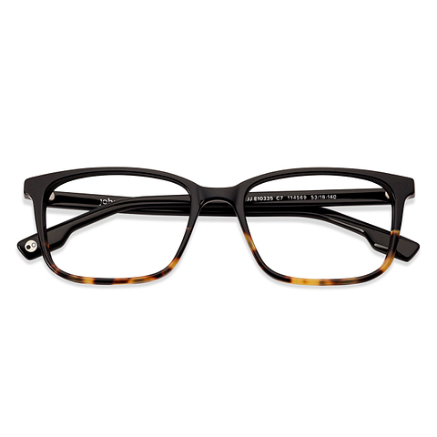 John Jacobs Black Full Rim Rectangle right side