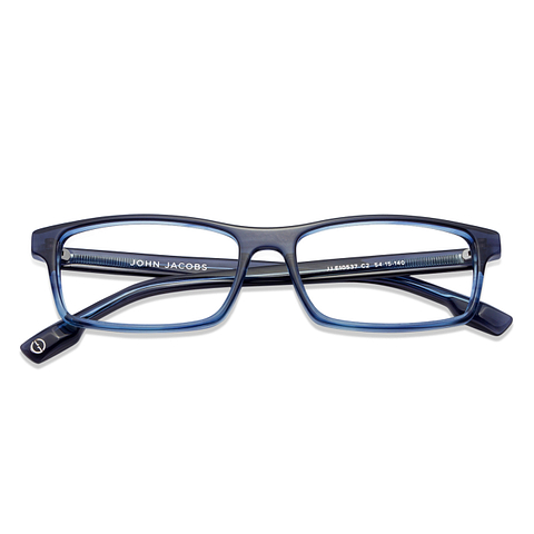 John Jacobs Online Blue Transparent Full Rim Rectangle right side