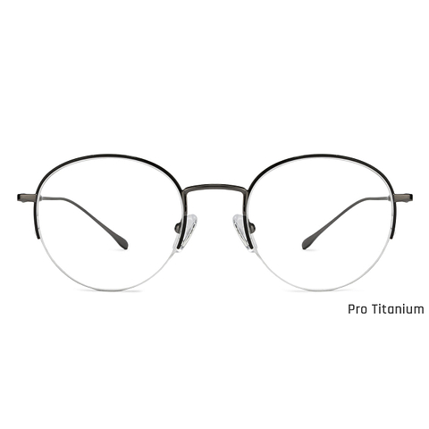 John Jacobs Mid Gunmetal Half Rim Round left side