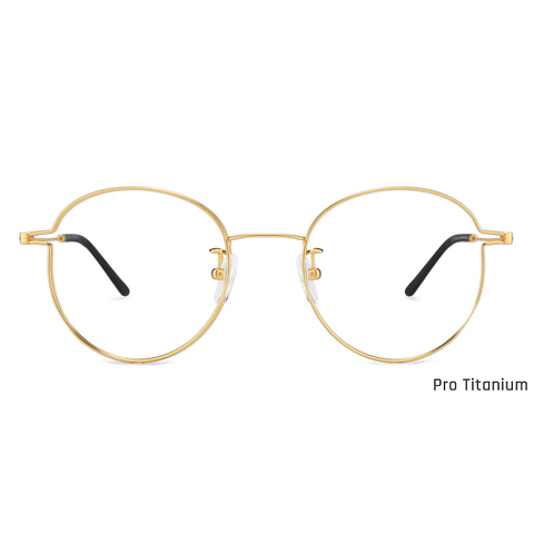 John Jacobs Online Pro Titanium Gold Full Rim Round left side