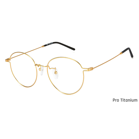 John Jacobs Online Pro Titanium Gold Full Rim Round right side