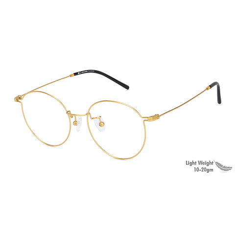 John Jacobs Online Gold Full Rim Round left side