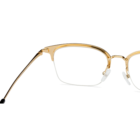 John Jacobs Gold Half Rim Square left side