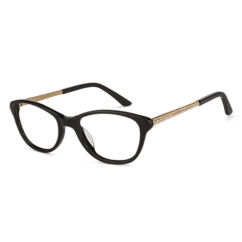 Buy Black Gold Full Rim Cat Eye Vincent Chase Classic Acetate VC
