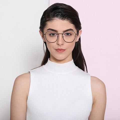 John Jacobs Black Full Rim Geometric right side