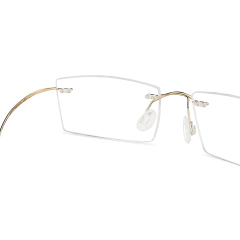 John Jacobs Screen Glasses Gold Rimless Rectangle right side