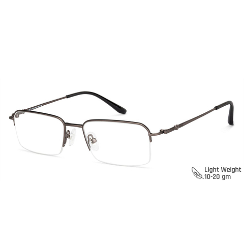 John Jacobs Gray Half Rim Rectangle right side