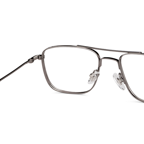 John Jacobs Online Dark Gunmetal Full Rim Rectangle right side