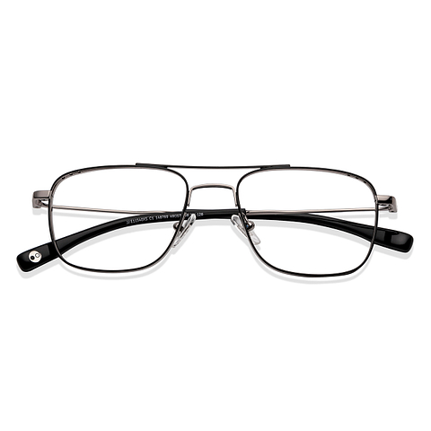 John Jacobs Online Dark Gunmetal Full Rim Rectangle left side