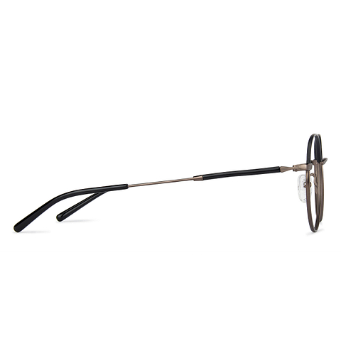 John Jacobs Screen Glasses Dark Gunmetal Full Rim Round right side