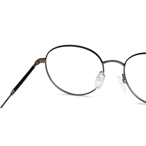 John Jacobs Screen Glasses Dark Gunmetal Full Rim Round left side