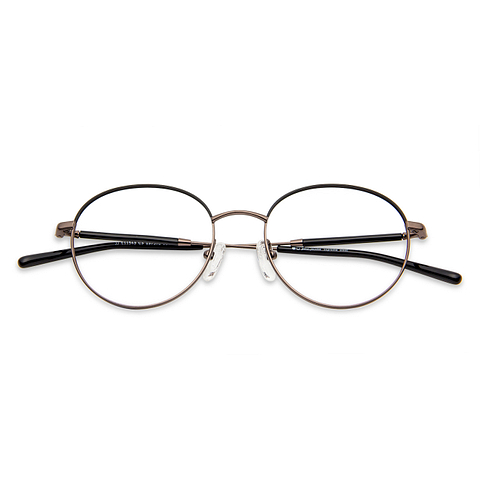 John Jacobs Screen Glasses Dark Gunmetal Full Rim Round right side