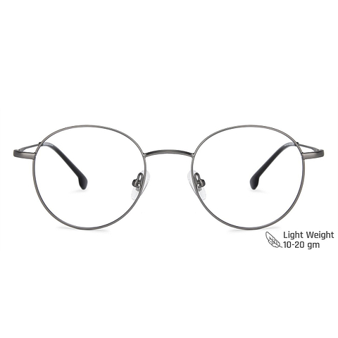 John Jacobs Online Gunmetal Full Rim Round left side