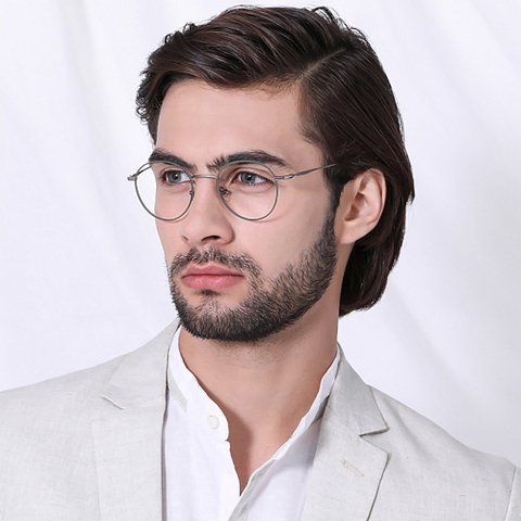 John Jacobs Online Gunmetal Full Rim Round left side