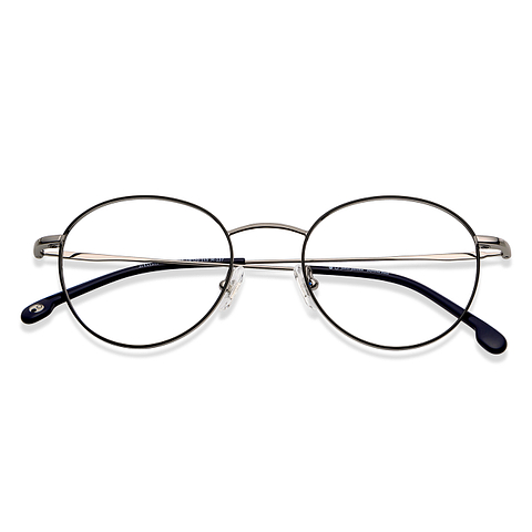 John Jacobs Black Gunmetal Full Rim Round left side