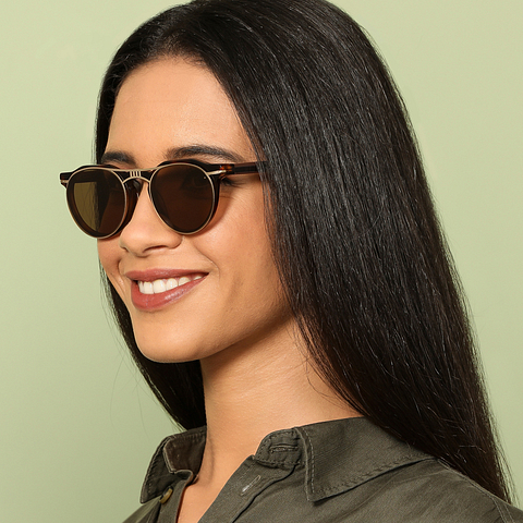 John Jacobs Light Brown Full Rim Round left side