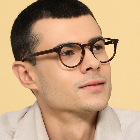 John Jacobs Light Brown Full Rim Round left side